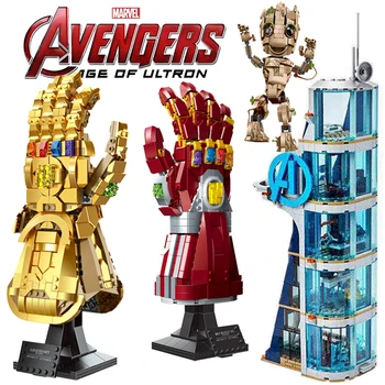Yeni Marvel Avengers Süper Kahraman Yapı Merkezi Thanos Infinity Eldiven Çocuk blok Model Seti oyuncak inşaat blokları Hediye