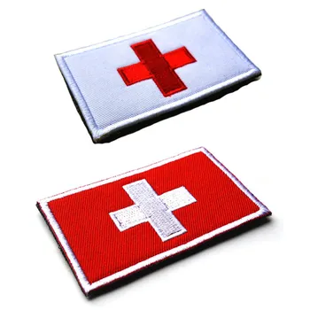 Isviçre Ulusal Bayrak Nakış 3D Rozeti İsviçre Konfederasyonu Yama Askeri Kol Bandı Taktik Yamalar