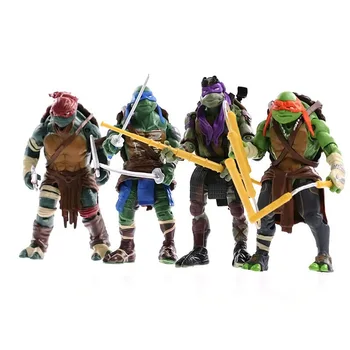 4 adet/takım Teenage Mutant Ninja Turtles TMNT Aksiyon Figürü Hareketli Model Oyuncaklar