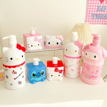 Kawaii Hello Kitty şişeleme Kafa Banyo Şişesi Kitty Kedi Losyon Şişesi Banyo el dezenfektanı şişesi Masaüstü saklama kutusu