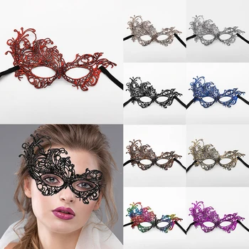 Lady Seksi Siyah Dantel Çiçek Göz Maskesi Kadın Masquerade Parti Cosplay Maske Venedik Kostümleri Karnaval Maskeleri Takı