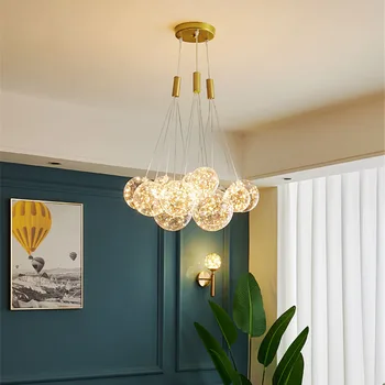 Kobuc Romantik Gypsophila tavan asılı kolye ışık 3/5/9/15 Kabarcık LED kolye lamba yemek odası oturma odası dekor 220V