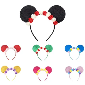 Bebek Kafa Bantları Kızlar İçin Mickey saç bandı Güzel Prenses Tatil çocuk Nakış Headdress Çocuklar Kafa Bandı saç aksesuarları