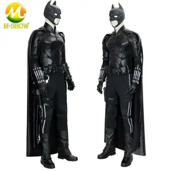 Yarasa 2021 Cosplay Kostüm Robert Pattinson Batsuit Bruce Wayne Kostüm Lüks Kıyafet Erkekler Zırh Takım Elbise Cadılar Bayramı Üniformaları