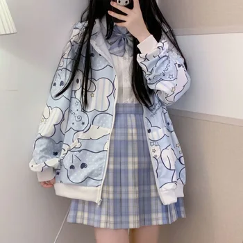 Teen kızlar Rahat Gevşek Ceket kawaii lolita eşleşen gevşek gotik trend kapüşonlu öğrenci için japon sonbahar ve bahar hoodies 