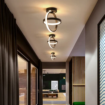 LED Tavan Lambası Vestiyer Koridor Koridor Siyah / Beyaz Modern Avize Koridor Balkon Ev Dekor aydınlatma armatürü