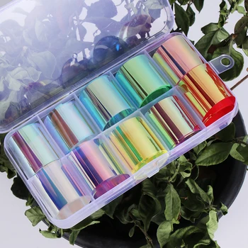 1 Kutu Aurora Çivi Folyo şerit etiket Selofan Kağıt Kore Tırnak Cam Folyo Trend Tasarım Buz Küpü Manikür Tırnak DIY Dekorasyon