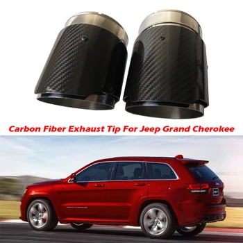 2 ADET Karbon Fiber Egzoz Ucu Jeep Grand Cherokee İçin (2011-2017) 2 ADET Karbon Fiber Susturucu İpuçları Araba Egzoz Boruları