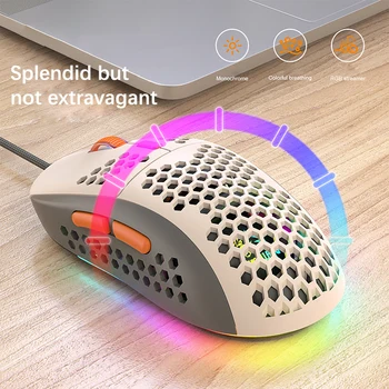 Kablolu fare RGB ışık petek oyun fare USB masaüstü PC bilgisayarlar Aouse dizüstü fareler oyun