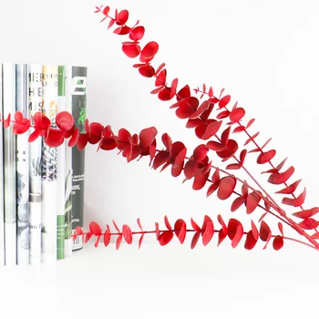 5 Çatal Yumuşak Kauçuk Okaliptüs Para Yaprak Yapay Sahte Çiçek İskandinav Düğün Salonu Dekorasyon Düzenleme Yeşil Bitkiler Dekor