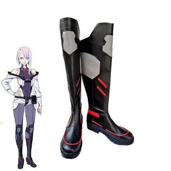 Anime Cyberpunk Edgerunners Lucy Cosplay Ayakkabı PU deri ayakkabı Cadılar Bayramı Karnaval Çizmeler Cosplay Sahne Custom Made