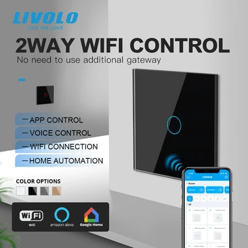 Livolo WiFi Akıllı Dokunmatik Duvar Anahtarı, cam panel aydınlatma anahtarı ile Tek Kutuplu Nötr Kablosuz,Hiçbir Hub Gerekli, 1 Gang