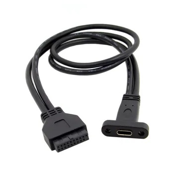 USB 3.1 Tip C USB-C Dişi 19pin USB Anakart Başlık Kablosu 40cm USB C USB kablosu Adaptörü USB Adaptörü USB C USB 3.0