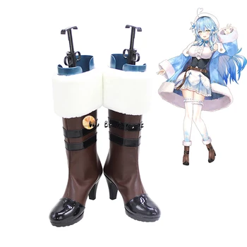 Anime Vtuber Hololive Yukihana Lamy Cosplay ayakkabı Botları Deri Custom Made Cadılar Bayramı Karnaval Fantezi parti ayakkabıları Cosplay Sahne