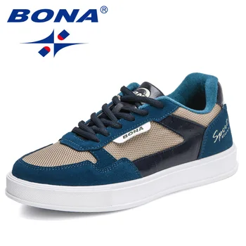 BONA 2022 Yeni Tasarımcılar Yüksek Kalite Lüks Marka Ayakkabı Erkek Moda Yüksek Platform Spor Ayakkabı Erkekler Rahat yürüyüş ayakkabısı Mansculino