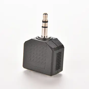 Siyah 3.5 mm Erkek 2 dişi adaptör Jack 1 ila 2 Çift Kulaklık Kulaklık Y Splitter kablo kordonu adaptör fiş için MP3 Telefon