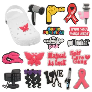1-17 adet PVC Ayakkabı Aksesuarları Saç Kurutma Makinesi Kıvırma Çubuğu Yumuşak Sandalye Ayakkabı Dekorasyon Fit Croc Jıbz Charm Erkek Kız Parti Mevcut