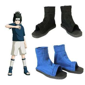 Anime Cosplay Ayakkabı Akatsuki Uzumaki Sasuke Çizmeler Adam Kadın Pamuk Cadılar Bayramı Kostümleri Ninja Mavi Siyah