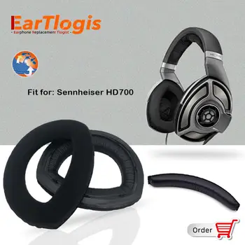 EarTlogis Kadife Yedek Parçalar Sennheiser HD700 HD 700 Kulaklık Kulak Yastıkları Tampon Kafa Bandı Kulaklık Kılıfı Yastık