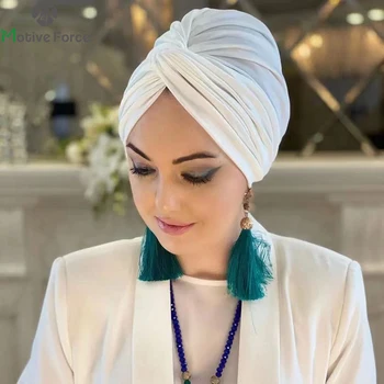 Müslüman Beyaz Başörtüsü Kap Undercap Abaya Hicap Kadın İslam Abayas Jersey Anında Wrap Kadınlar Buruşuk Arapça Modal İpek Kapaklar