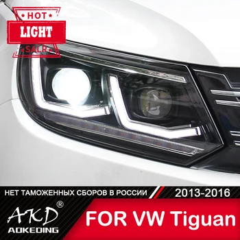 Kafa Lambası VW Tiguan 2013-2016 İçin Farlar Sis Farları Gündüz Farları DRL H7 LED Bi Xenon ampul Araba Aksesuarları