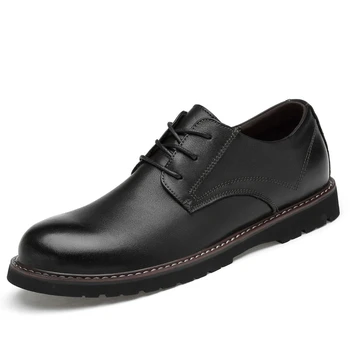 Erkek Oxfords Ayakkabı Hakiki Deri 2022 Elbise Ayakkabı Erkek düğün ayakkabısı sosyal chaussure homme Kahverengi Ofis Resmi Ayakkabı Artı Boyutu