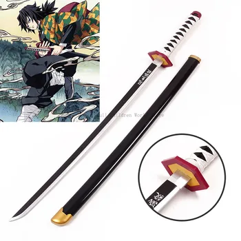 Kimetsu hiçbir Yaiba Kılıç Silah iblis avcısı Tomioka Giyuu Cosplay Kılıç 1: 1 Anime Ninja Bıçak Çünkü Sahne Çocuk Hediye