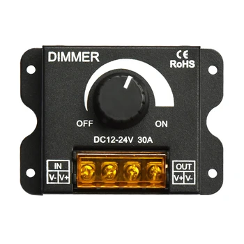 DC12V 24V LED Dimmer 30A 360W 720W şerit lamba ışıklı bant 12V Spot Led karartıcı kontrol cihazı Tek Renk Ayarlamak Parlaklık