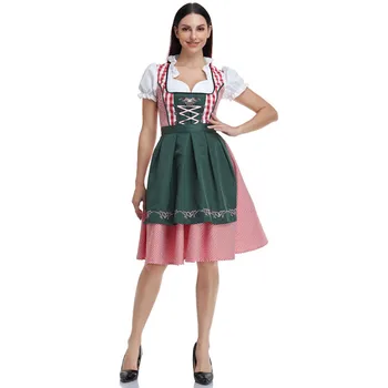 [Almanya Boyutu] kadın Alman Dirndl Elbise Kostümleri Seti Bavyera Oktoberfest Bira Wench Cosplay Cadılar Bayramı Karnaval