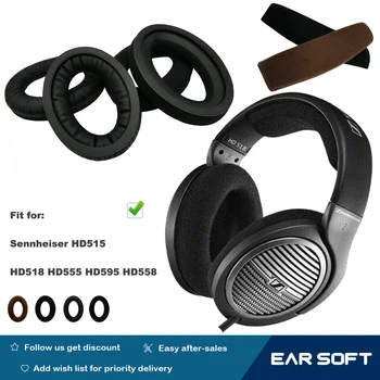 Earsoft Yedek Yastıkları Sennheiser HD515 HD518 HD555 HD595 HD558 Kulaklıklar Yastık Kulak Pedleri Kulaklık kol kapağı Kapak