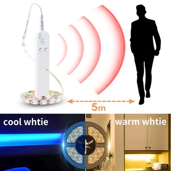 Led hareket sensörü dolap ışığı şerit anahtarı gece lambası DIY dolap mutfak PIR dolap lambası kablosuz ışıkları Led yatak odası ışık