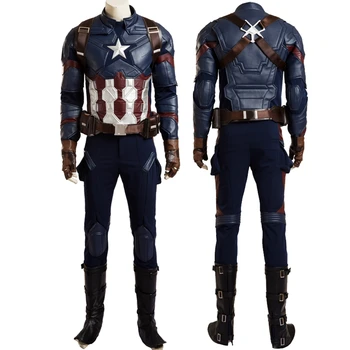 Cadılar bayramı Karnaval Film İç Savaşı Cosplay Kaptan Kostüm Steven Rogers Zırh Kıyafet Yüksek Kalite Superhero Giyim