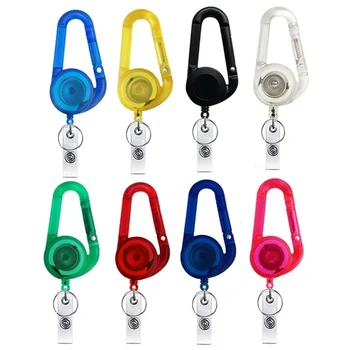 8 Renk ABS Plastik Ofis Kordon Klip Anahtarlık Adı Etiketi Tutucu Anahtarlık Kimlik Kartı Anahtarlık Rozet Makara Geri Çekilebilir Anahtarlık Rozeti