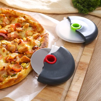 Paslanmaz Çelik Yuvarlak Tekerlek Kesme Bıçağı Pizza kapaklı Rulo Pasta Mutfak Pişirme Hamur Pasta Pişirme Aksesuarları Araçları