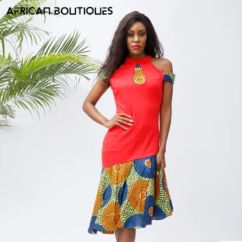 2021 Afrika elbise kadın yaz moda bir omuz asılı boyun hollow out elbise kadın Afrika elbise