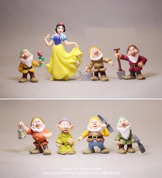 Disney 8 adet / takım Kar Beyaz ve yedi cüceler Aksiyon şekilli kalıp Anime Mini Dekorasyon PVC Koleksiyonu Heykelcik Oyuncak modeli hediye