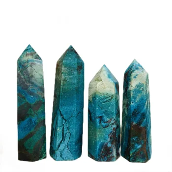 Kristaller Şifa Değneklerini Kulesi Doğal Kuvars Yeşil Phoenix Taş Kristal Noktası Dekorasyon İçin