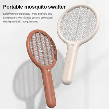 Taşınabilir Elektrikli sineklik Mini USB Şarj Güçlü Yaz Sineklik Ev Tuzak Bug Böcek Raket böcek tuzağı