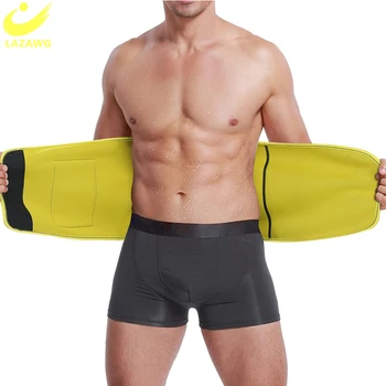 LAZAWG Erkekler Bel Eğitmen Korse Sauna Zayıflama Kayışı Neopren Vücut Şekillendirici Karın Kontrol Kemeri Spor Ter Shapewear Yağ Yakıcı