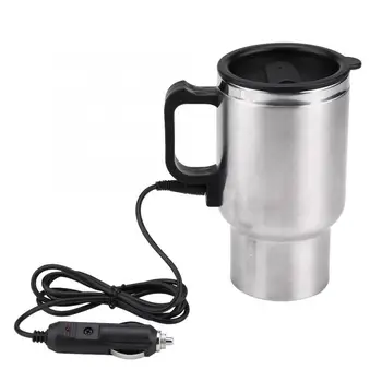 Taşınabilir elektrikli su ısıtıcısı paslanmaz çelik araba ısıtma fincan kahve çay araba fincan kupa seyahat su kahve süt termal kupa 450 ml