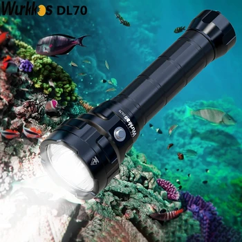 Wurkkos DL70 Tüplü Dalış Süper Parlak Çift 26650 Pil 13000lm IPX8 Su Geçirmez Sualtı dalış led ışık 4 * XHP50B 4 Modları