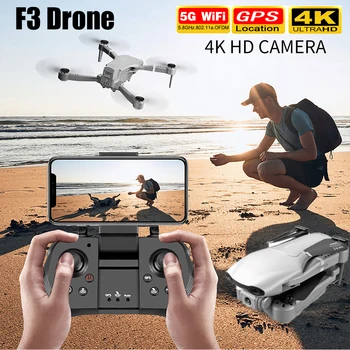 Yeni F3 Drone 4K 5G GPS HD 4k HD Geniş Açı Çift Kamera WiFi Canlı Video FPV Quadrotor Uçuş 25 Dakika Mesafe 500m RC Drone