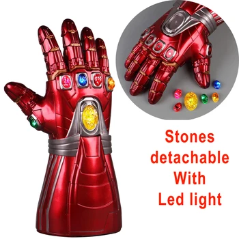 Yeni IronMan Infinity Dayağı Taşlar Ayrılabilir led ışık Cosplay Kol Thanos Lateks Eldiven Süper Kahraman Silah
