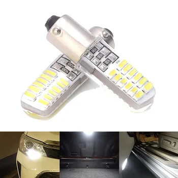 2x BA9S LED T4W silika ampul 24SMD 3014 LED cips Plaka Gümrükleme otomobil kama Marker sinyal lambası araba ışık beyaz 12V