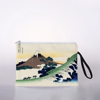 Japon tarzı ukiyoe baskı kozmetik çantası bayan makyaj kutusu çantası renk seyahat saklama çantası