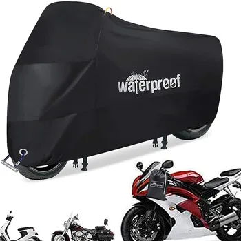 Motosiklet örtüsü Su Geçirmez Tüm Sezon Toz Geçirmez UV Koruyucu Açık Kapalı Scooter Aşınmaya dayanıklı Kumaş Motosiklet Örtüsü