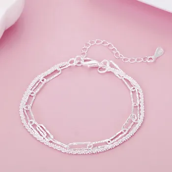 Güzel Sevimli lüks 925 gümüş charm zincir Bilezikler kadınlar için parti Düğün nişan Takı hediyeler 20cm güzel