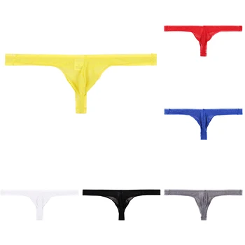 Erkekler Örgü Tanga Kılıfı Bikini Jockstrap Hipster G-String İç Çamaşırı Külot T-Geri Külot Şeffaf Erotik İç Çamaşırı