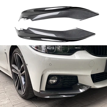 Ön Tampon Yan Spoiler Kapak BMW 4 Serisi İçin F32 F33 F36 M-Tech Karbon Fiber Bakır / Parlak Siyah Sis Lambası Alt Splitter Dudak