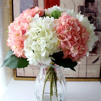 LuanQI yapay çiçekler Ortanca Ev Düğün Dekor Ipek Kumaş Sahte Şakayık çiçek buketi Kiraz Ev Sevgililer Süslemeleri